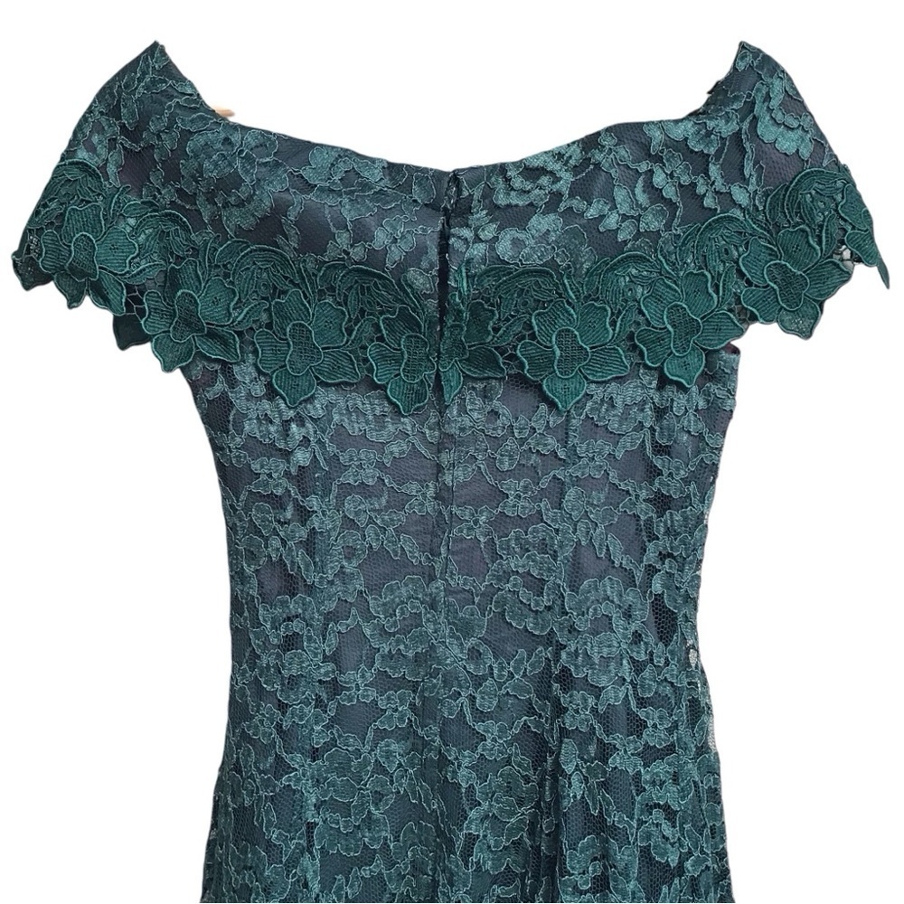 Chalet By Bari Protas Vintage Green Lace Dress Size 5/6 - Picture 9 of 16